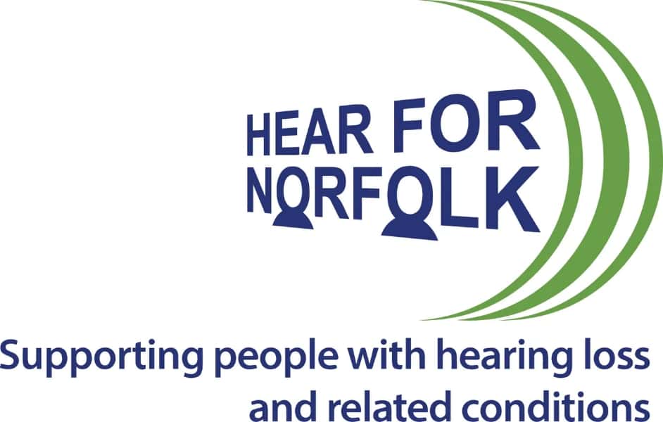 Norfolk Deaf Association (NDA) operating as Hear for Norfolk logo